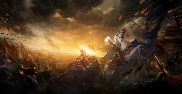 游戏场景黄色光效叠加烽烟免抠