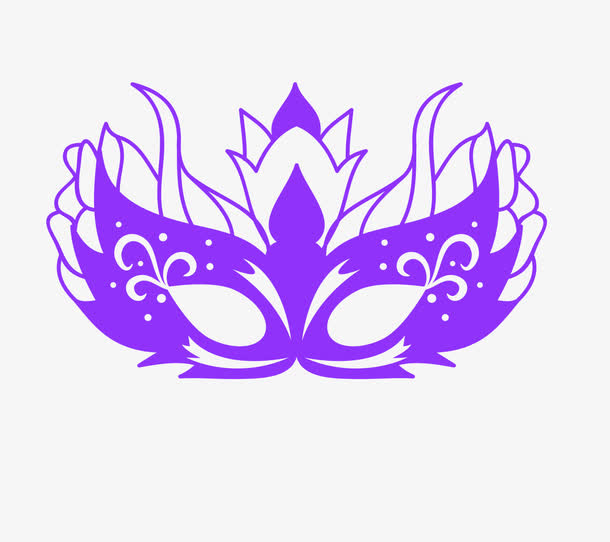 手绘蓝色误会面具免抠