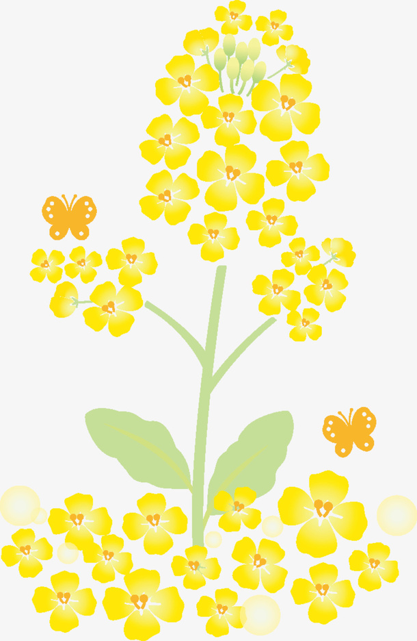 春天黄色花朵装饰免抠