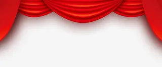 顶部装饰红色帷幕帷幔免抠
