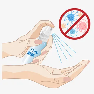 矢量酒精手部消毒示意免抠