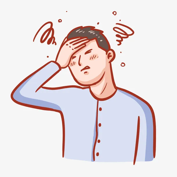 头疼头晕人物免抠