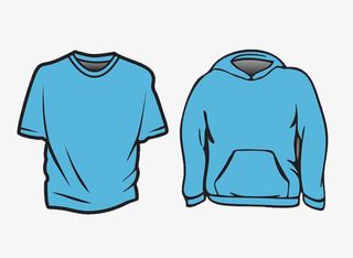 天蓝色纯色短袖T恤免抠