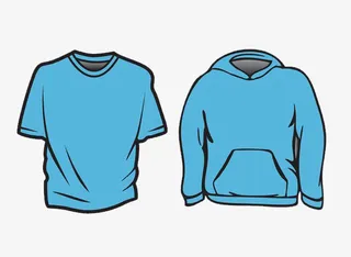 天蓝色纯色短袖T恤免抠