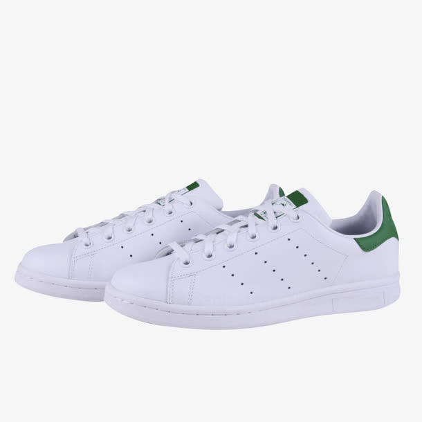 高清摄影小白鞋撞色绿色免抠