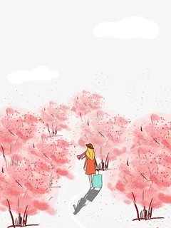 手绘花海卡通人物元素图免抠手绘/卡通手绘元素