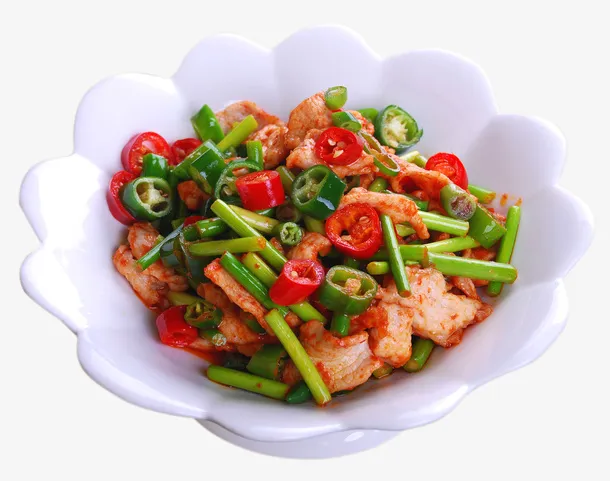 一盘蒜苔回锅肉免抠