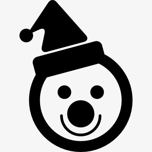 雪人的头和帽子和一个小丑鼻子图标免抠