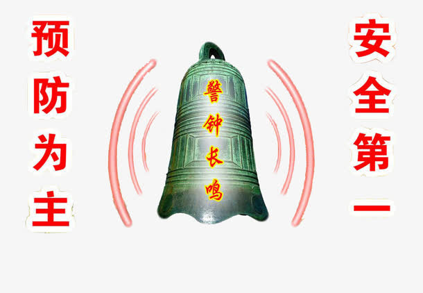 红色安全警钟免抠