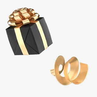 装饰  立体装饰  黑色礼盒免抠