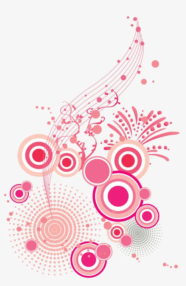 粉色音符花矢量图免抠