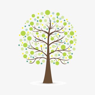 春天绿树矢量素材免抠