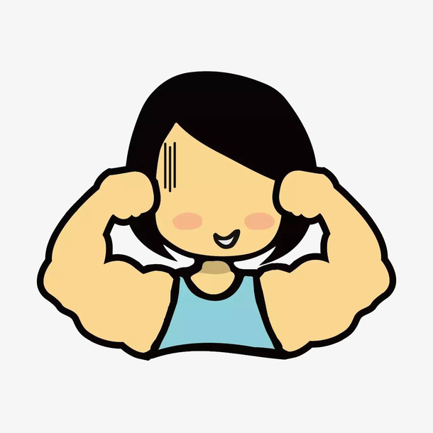 卡通肌肉女教练免抠
