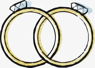 金色对戒矢量免抠