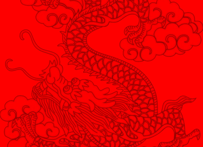大红，中国龙，国潮，中国风，新年高清