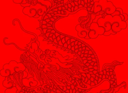 大红，中国龙，国潮，中国风，新年高清