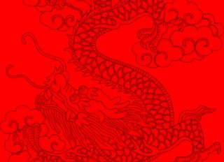 大红，中国龙，国潮，中国风，新年高清