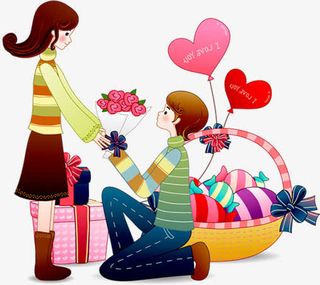 卡通糖果求婚七夕免抠