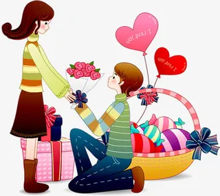 卡通糖果求婚七夕免抠