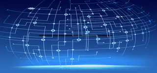 客服科技大气蓝色海报背景高清