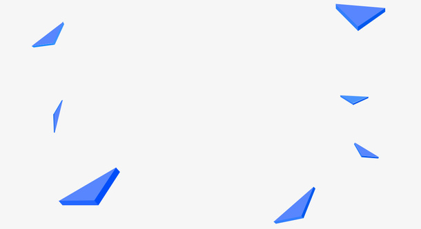 蓝色简约碎片漂浮素材免抠