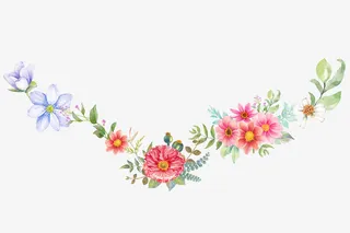 手绘花朵边框素材免抠