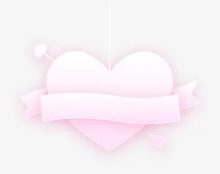 情人节粉色中箭的爱心免抠