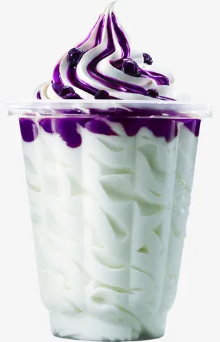 摄影蓝莓味夏日圣代免抠