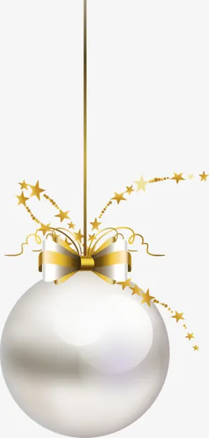 圣诞白球礼物png免抠