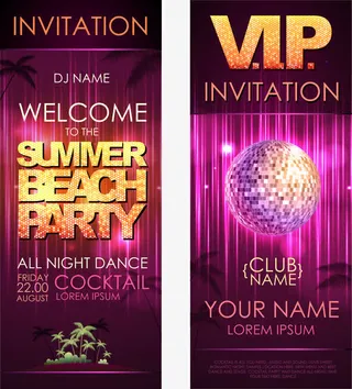 VIP迪吧创意广告设计矢量素材免抠