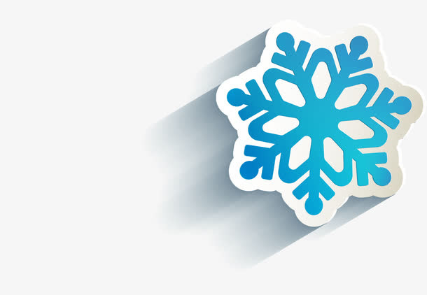 蓝色清新雪花免抠