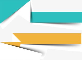 手绘多彩纸条免抠