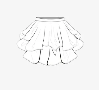 简笔手绘半身裙免抠