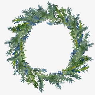 手绘绿色植物边框免抠图免抠