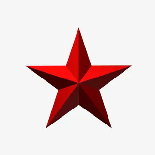 红色立体星星免抠