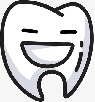 手绘卡通大笑的牙齿图免抠