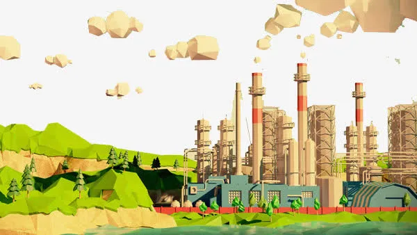 3D立体工厂建筑免抠