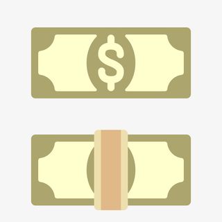 绿色卡通纸币矢量图免抠