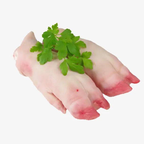 绿色菜叶装饰生猪蹄免扣免抠