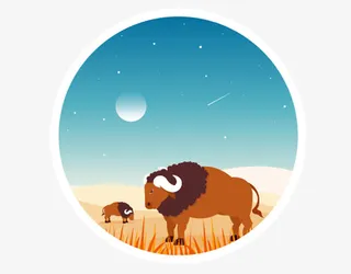 非洲斗牛旅行动物扁平免抠