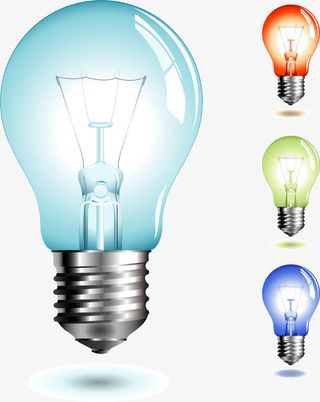 彩色灯泡矢量图免抠