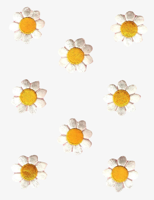 蒸汽波风格菊花绣花免抠