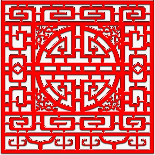 中国红 中国风 边框免抠