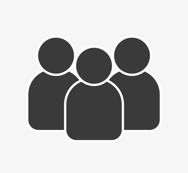 简约黑白三个人人物图标免抠