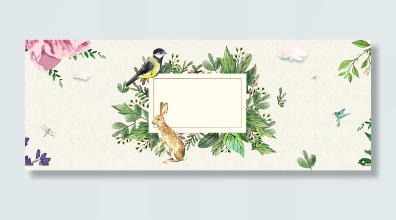 春季上新手绘鸟儿花朵黄banner高清