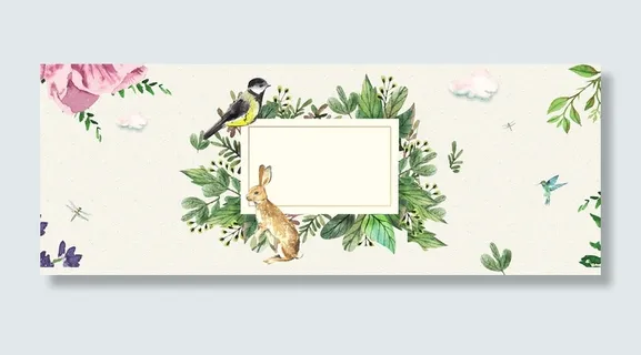 春季上新手绘鸟儿花朵黄banner高清