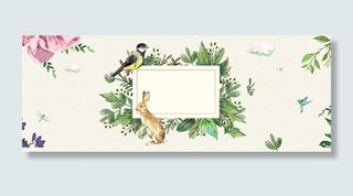 春季上新手绘鸟儿花朵黄banner高清