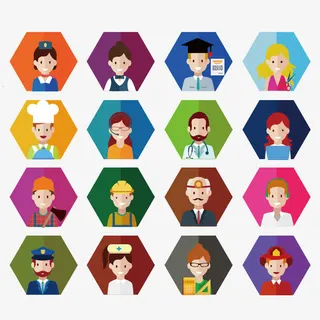 不同职业人物头像免抠