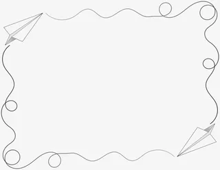 手绘的飞机边框免抠