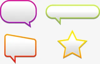 矢量炫彩对话框免抠